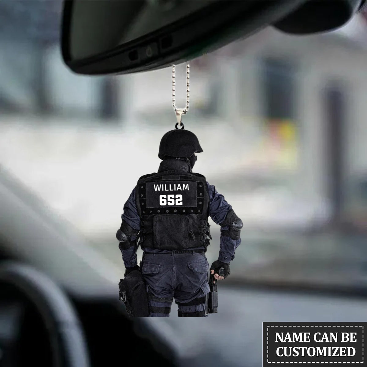 Personalized Flat Acrylic Ornament Police Gift Car Hanging Ornament OO0074