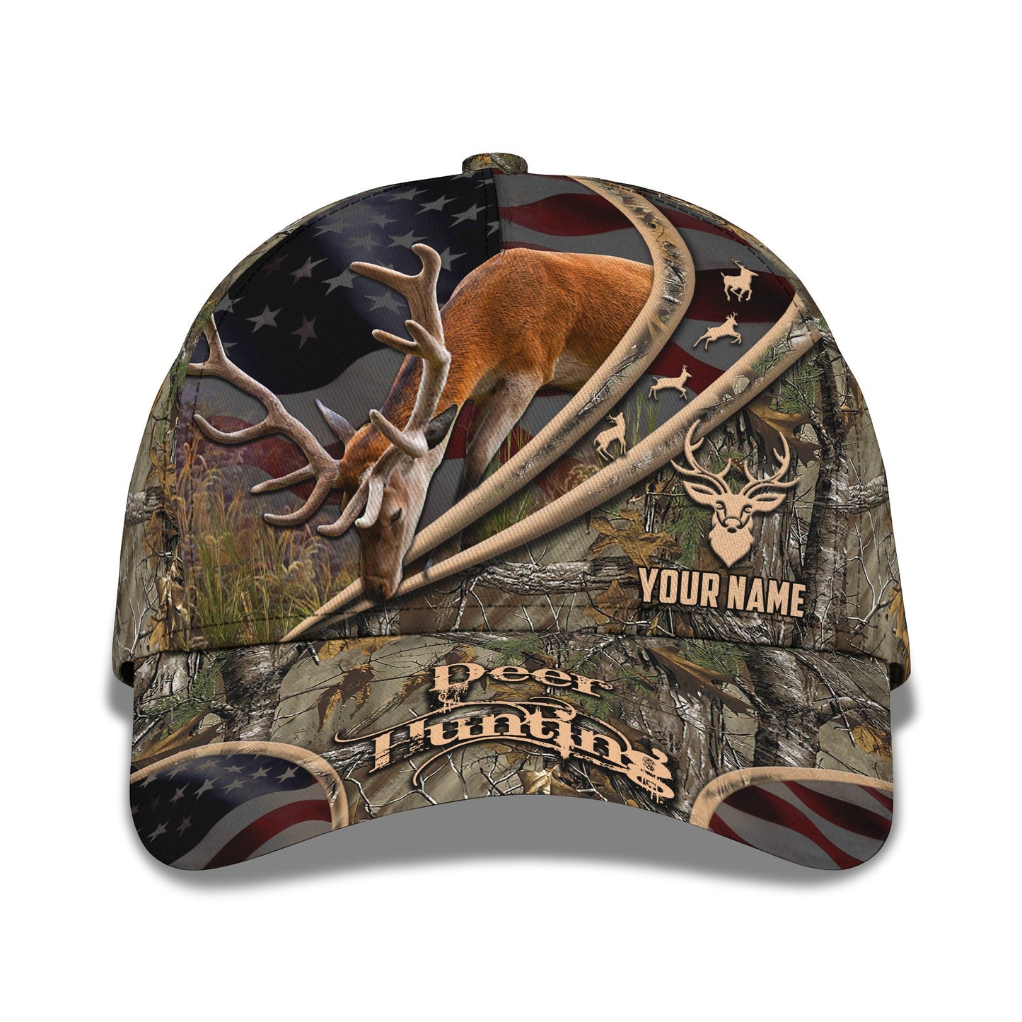 3D Classic Cap Deer Hunting Personalized Name Cap 70 Lasfour CA2028