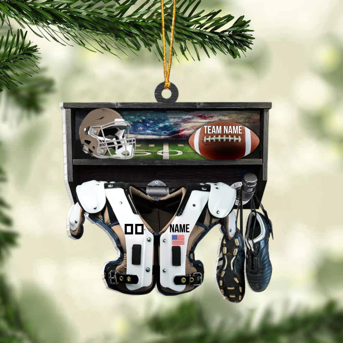 Personalized Ornament American Football Christmas Ornament For Football Lovers Football Player SO0695