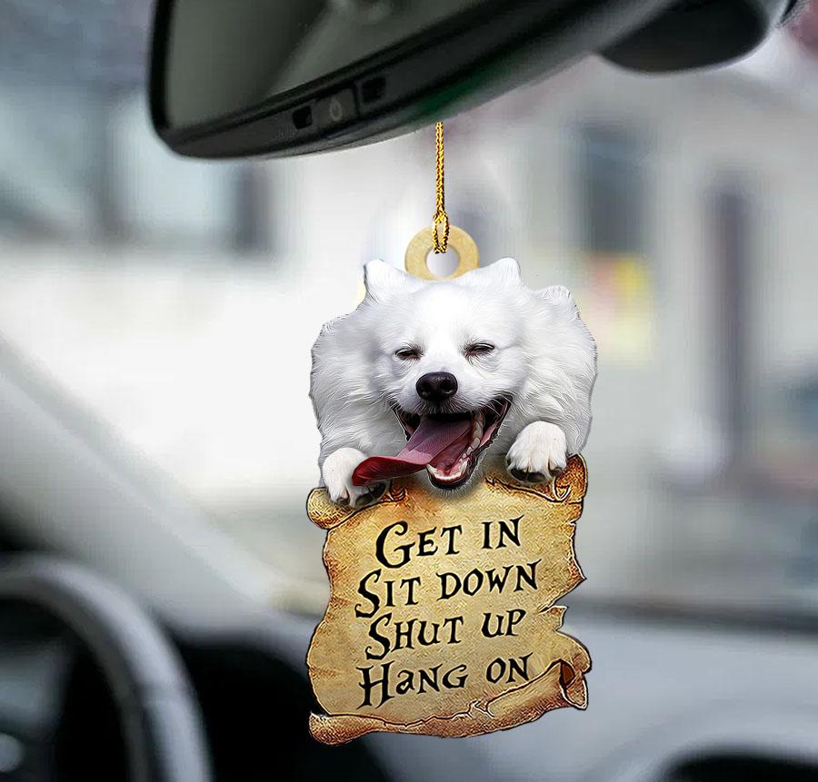 American Eskimo Dog get in two sided ornament, Best ornament for car hanging OO0221