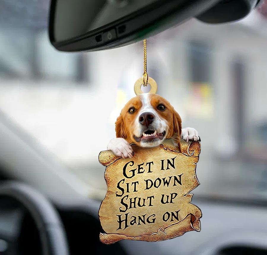 Brittany Spaniel get in two sided car ornament, gift for dog lovers OO0235