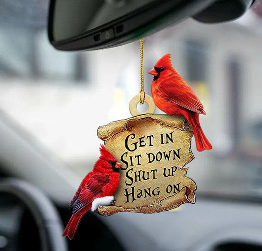 Cardinal get in two sided ornament for car, car hanging ornaments OO0234