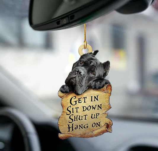 Cane Corso get in two sided car ornament OO0202