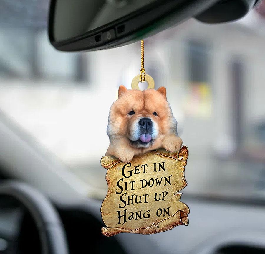 Chow chow get in two sided ornament, funny dog ornaments OO0230