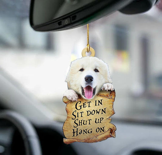 Great Pyrenees get in two sided ornament, white dog car hanging ornaments OO0199