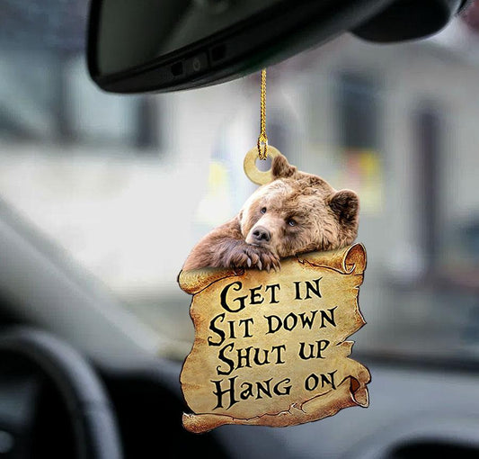 Grizzly bear get in Grizzly bear lovers two sided ornament, Animal Car Hanging Ornaments OO0249