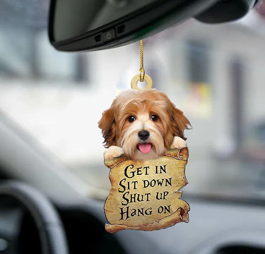 Havanese get in two sided ornament, dog ornaments for auto OO0210