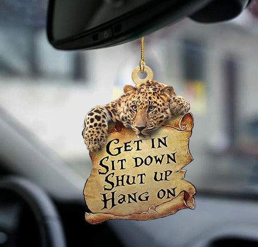 Leopard get in leopard lover two sided ornament, Animal Car Ornaments OO0248