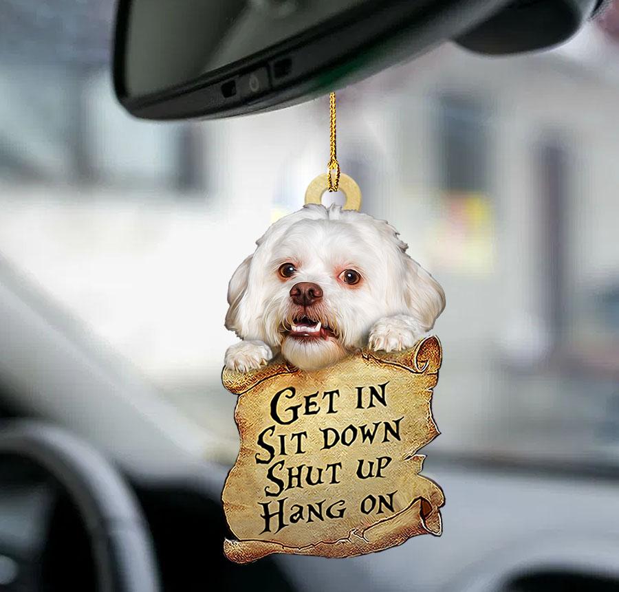 Lhasa Apso get in two sided ornament, car hanging ornaments OO0204