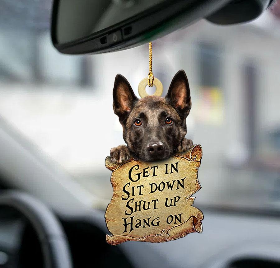 Malinois get in two sided ornament, cool ornaments for car OO0228