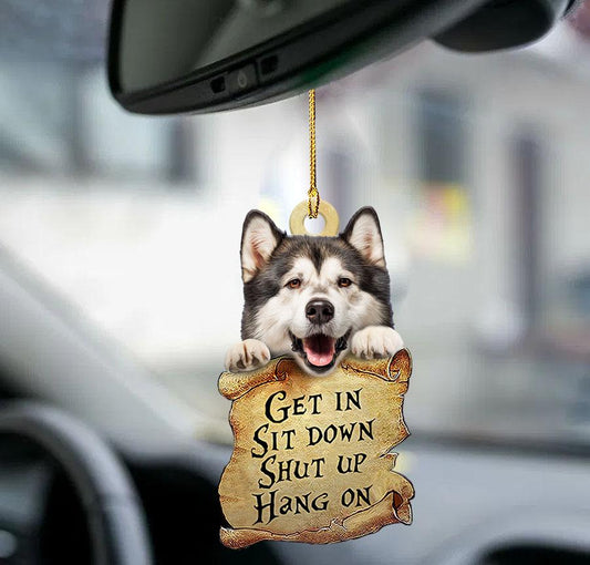 Alaskan Malamute get in two sided Acrylic Car ornament OO0222