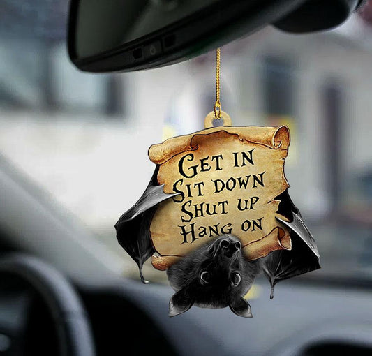 Bat get in bat lover two sided ornament, funny car interior ornaments OO0200