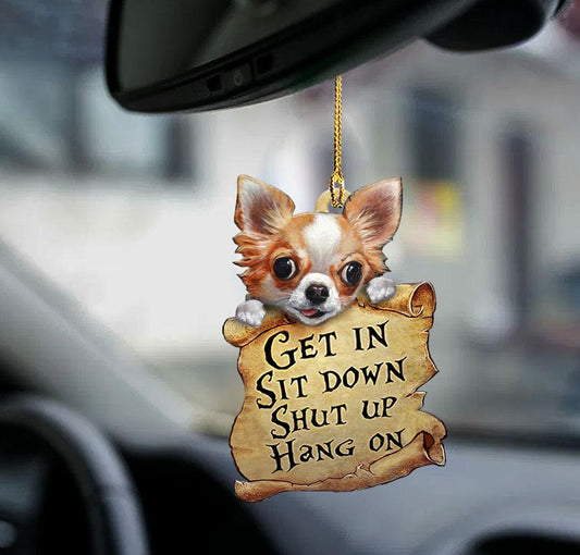 Chihuahua get in dog lover two sided ornament OO0159