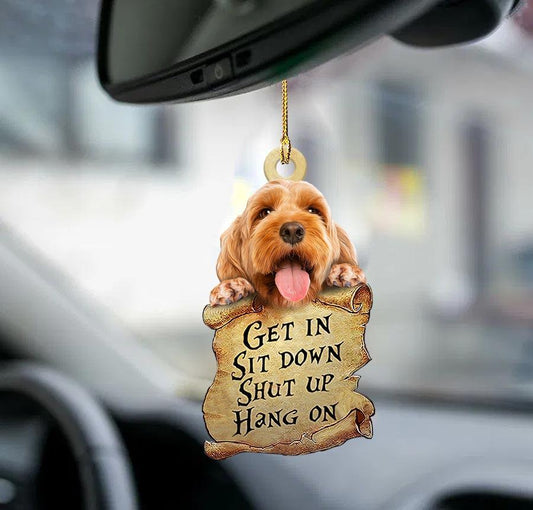 Cockapoo get in two sided ornament, best ornament for car OO0213