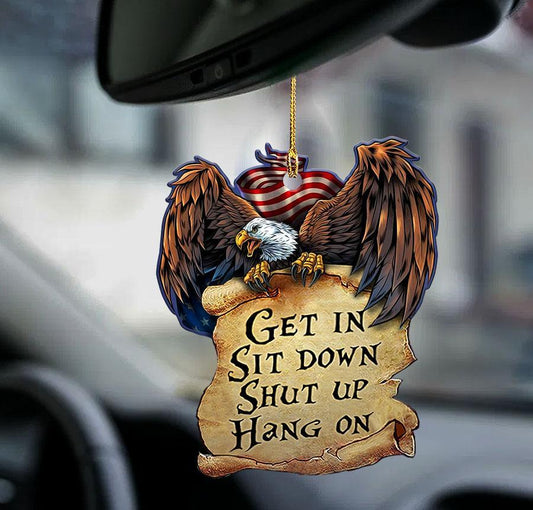 Eagle get in bird lovers two sided ornament, Eagle car hanging mirror ornaments OO0238