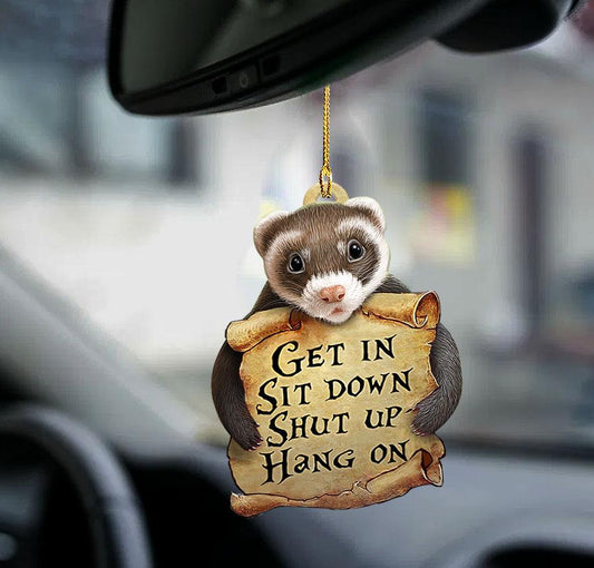 Ferret get in ferret lover two sided ornament, Animal Car Interior Decor OO0247