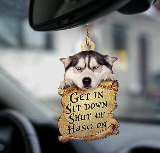 Siberian husky get in siberian husky lover dog mom two sided ornament OO0171