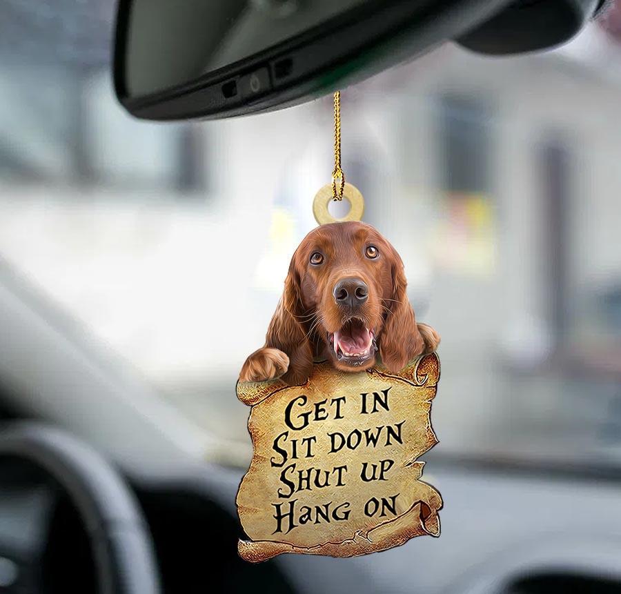 Irish Setter get in two sided ornament, car decoration for dog lovers OO0231