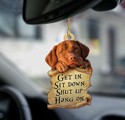 Vizsla get in dog moms two sided ornament, cute ornaments for car hanging OO0212