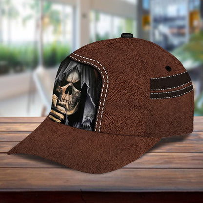 Custom Name 3D Full Printed The Devil Cap Hat, The Death Cap Hat With Skull Leather Pattern CO0648