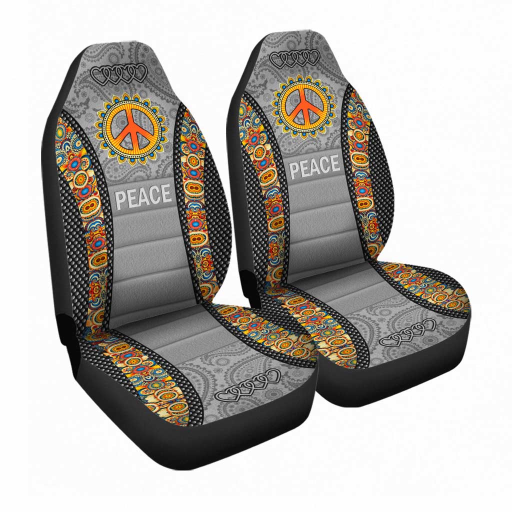 Peace And Pure Hippie Seat Covers For Auto Car, Hippie Front Car Seat Covers SO0137