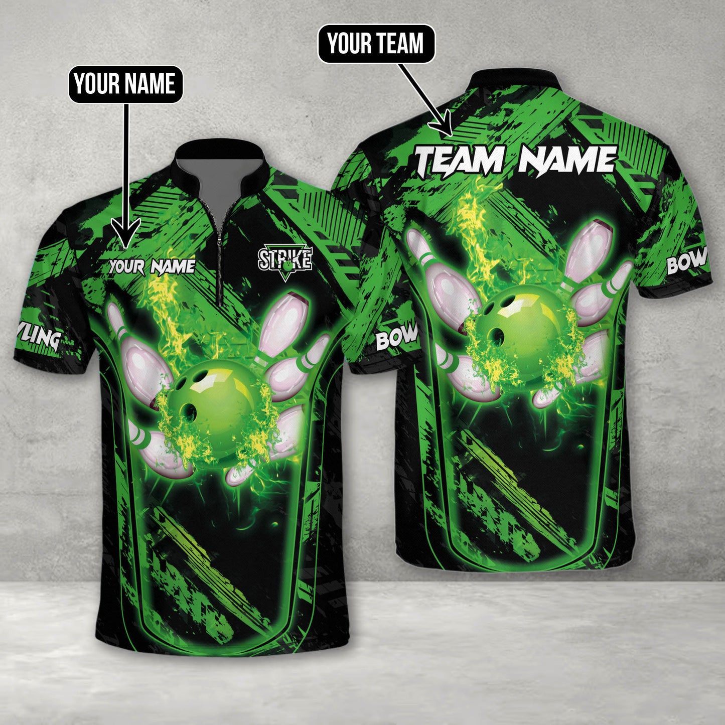 Custom Flame Bowling Jersey For Team BO0035