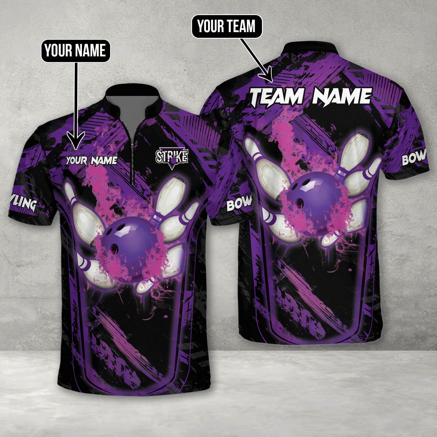 Custom Flame Bowling Jersey For Team BO0035