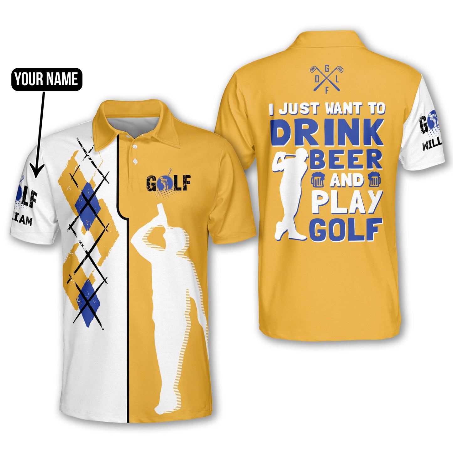 I Just Want To Drink Beer And Play Golf Polo Shirt GM0145