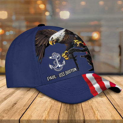 3D Classic Cap Personalized Name Cap Veteran Navy Lasfour CA1647