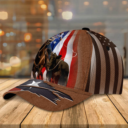 Texas Bull Riding American Flag Classic Cap CA0425