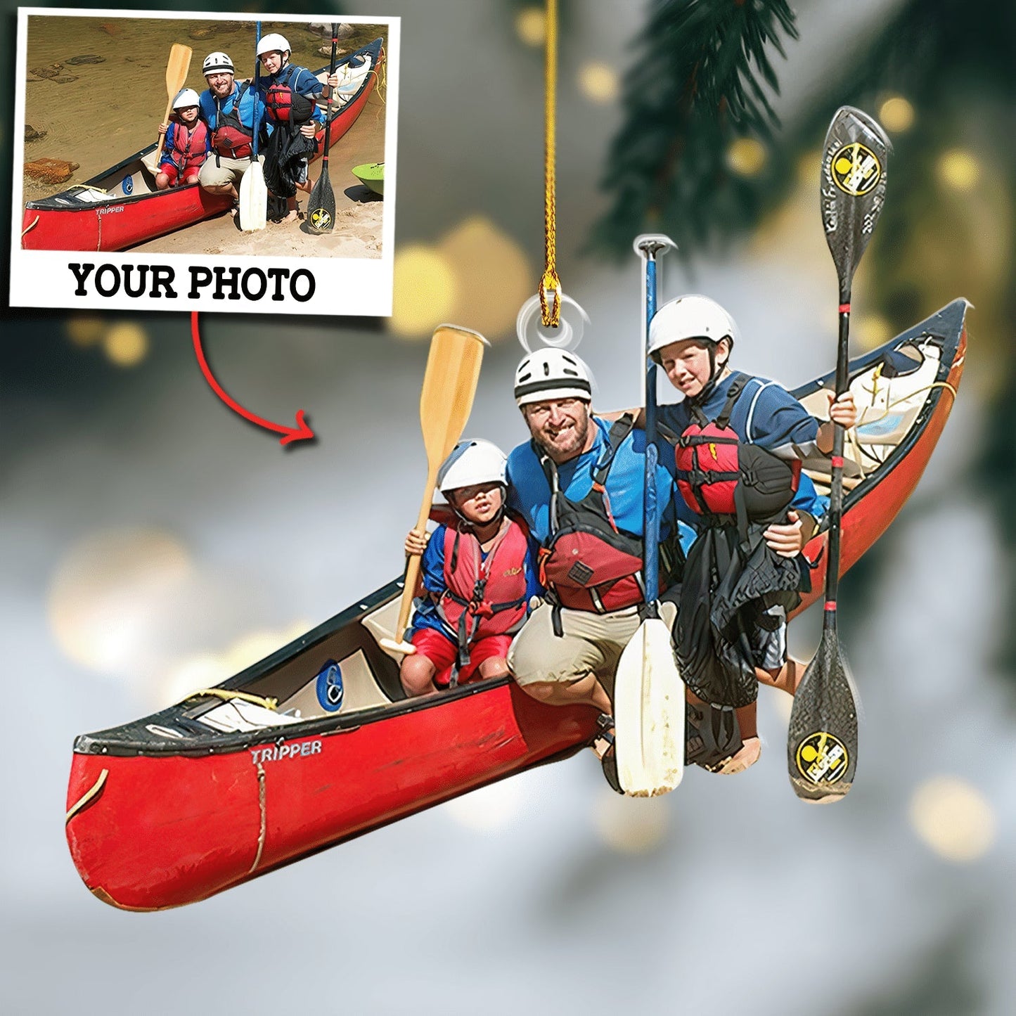 Custom Photo Ornament Gift For Kayaker - Personalized Upload Photo Ornament Gift For Kayak Lovers SO0961