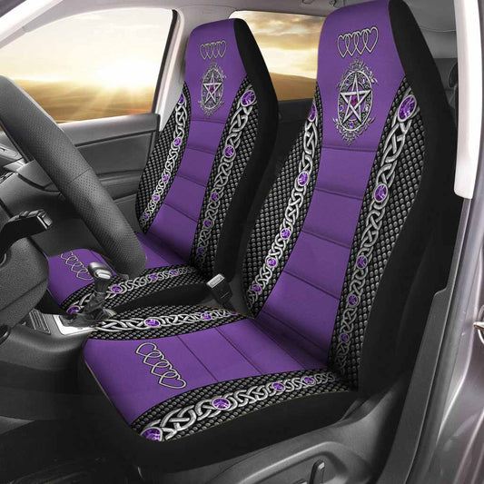 3D All Over Print Purple Front Car Seat Cover Witch Pentagram Seat Covers SO0301