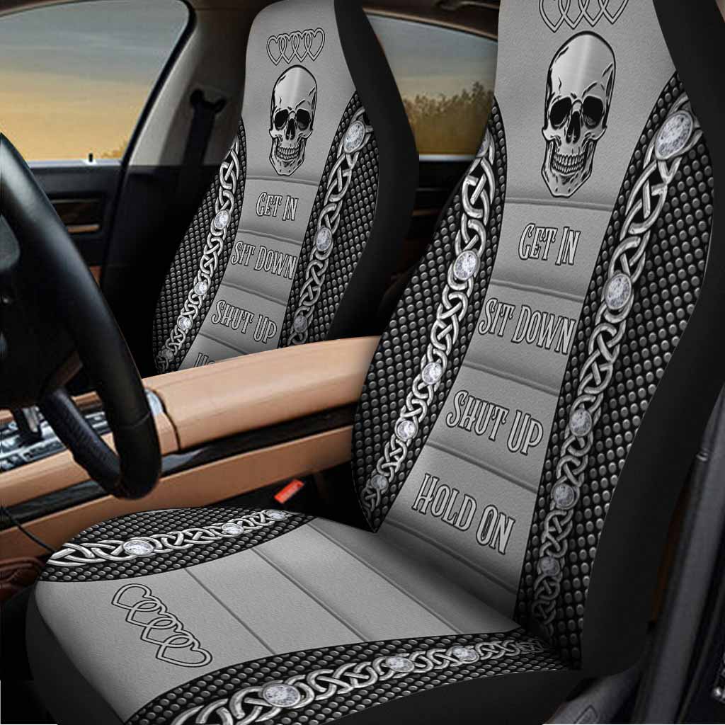 Cute Car Seat Cover, Get In Sit Down Shut Up Hold On Skull Seat Covers For Auto Car SO0304