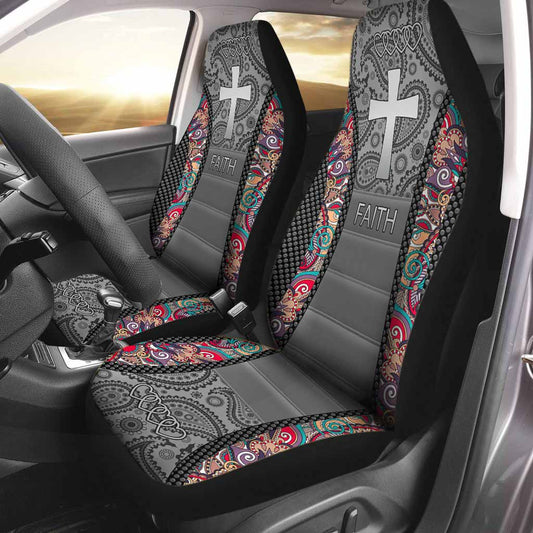 3D All Over Printed Faith Seat Covers Faith Over Fear Car Seat Covers SO0138