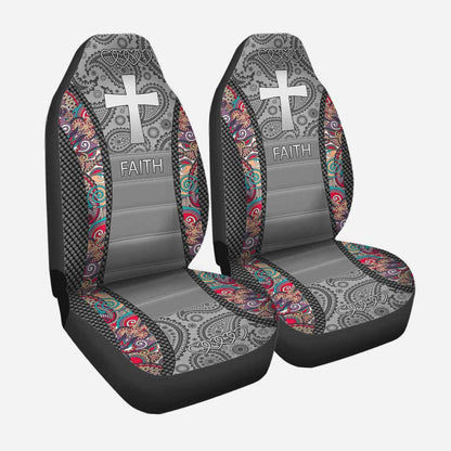 3D All Over Printed Faith Seat Covers Faith Over Fear Car Seat Covers SO0138