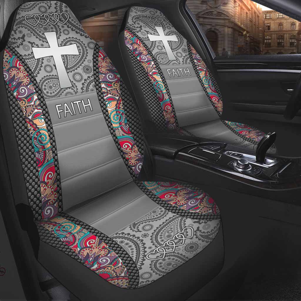 3D All Over Printed Faith Seat Covers Faith Over Fear Car Seat Covers SO0138