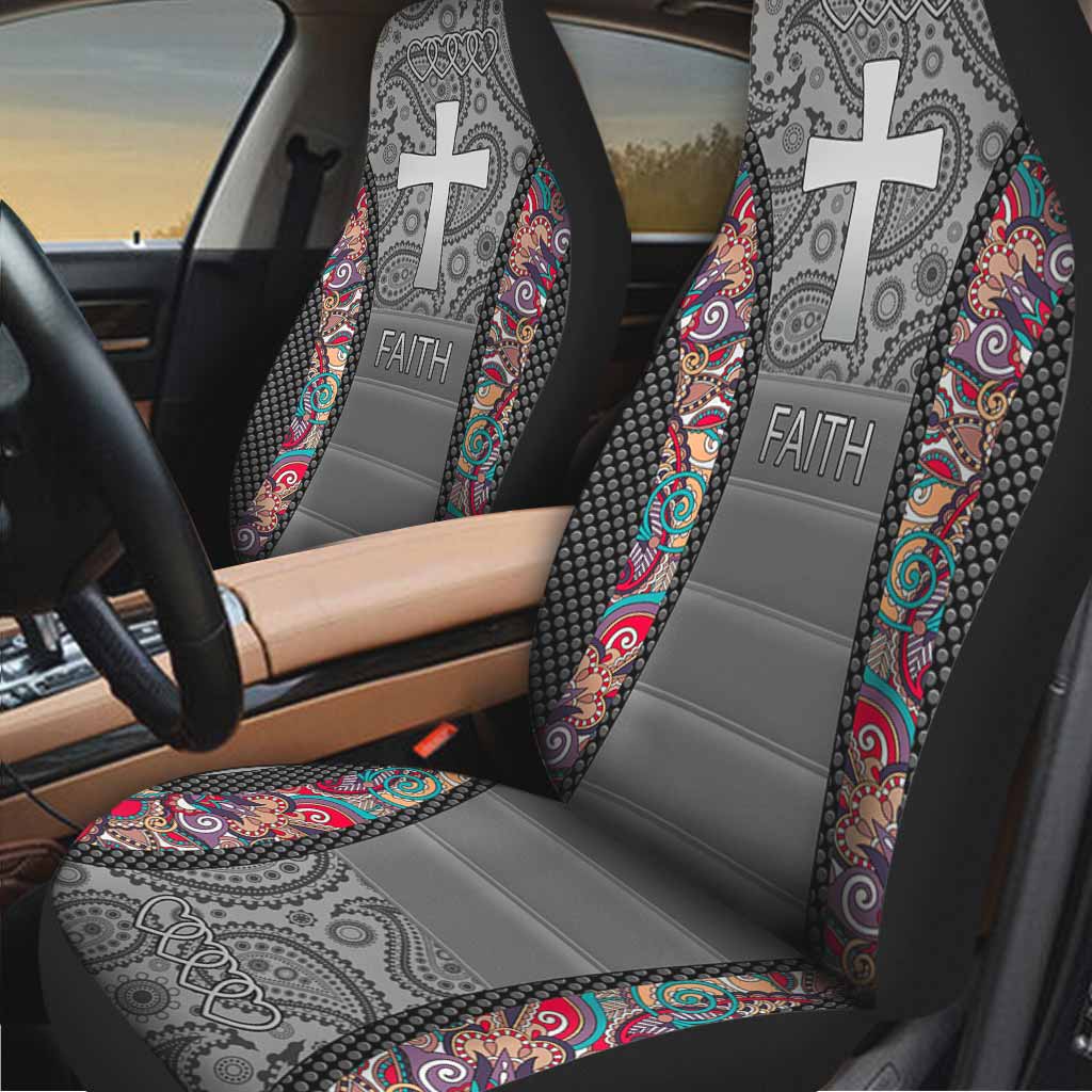 3D All Over Printed Faith Seat Covers Faith Over Fear Car Seat Covers SO0138