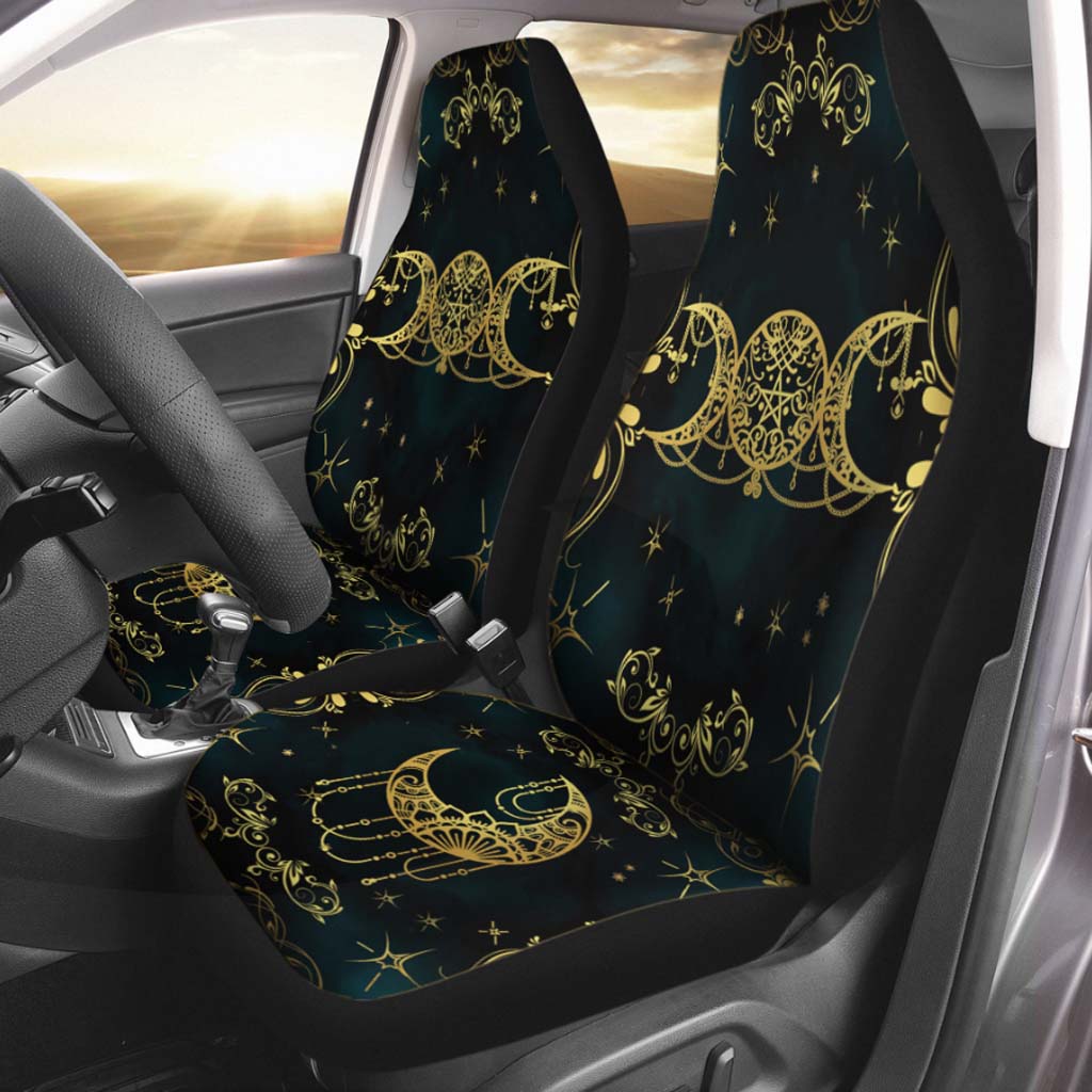 Witch Triple Moon 3D All Over Printed On Front Car Seat Covers, Winter Seat Cover For Cars SO0302