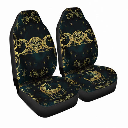 Witch Triple Moon 3D All Over Printed On Front Car Seat Covers, Winter Seat Cover For Cars SO0302