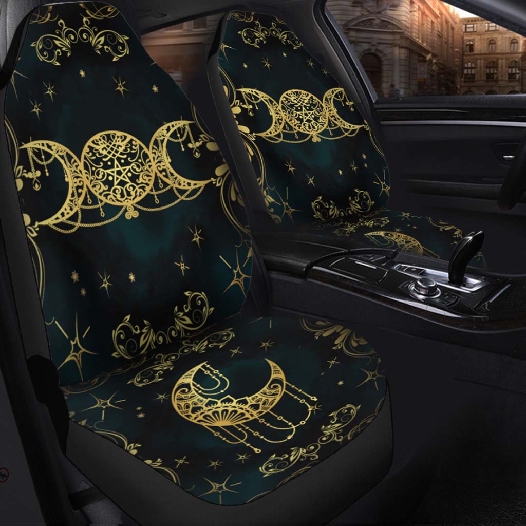 Witch Triple Moon 3D All Over Printed On Front Car Seat Covers, Winter Seat Cover For Cars SO0302