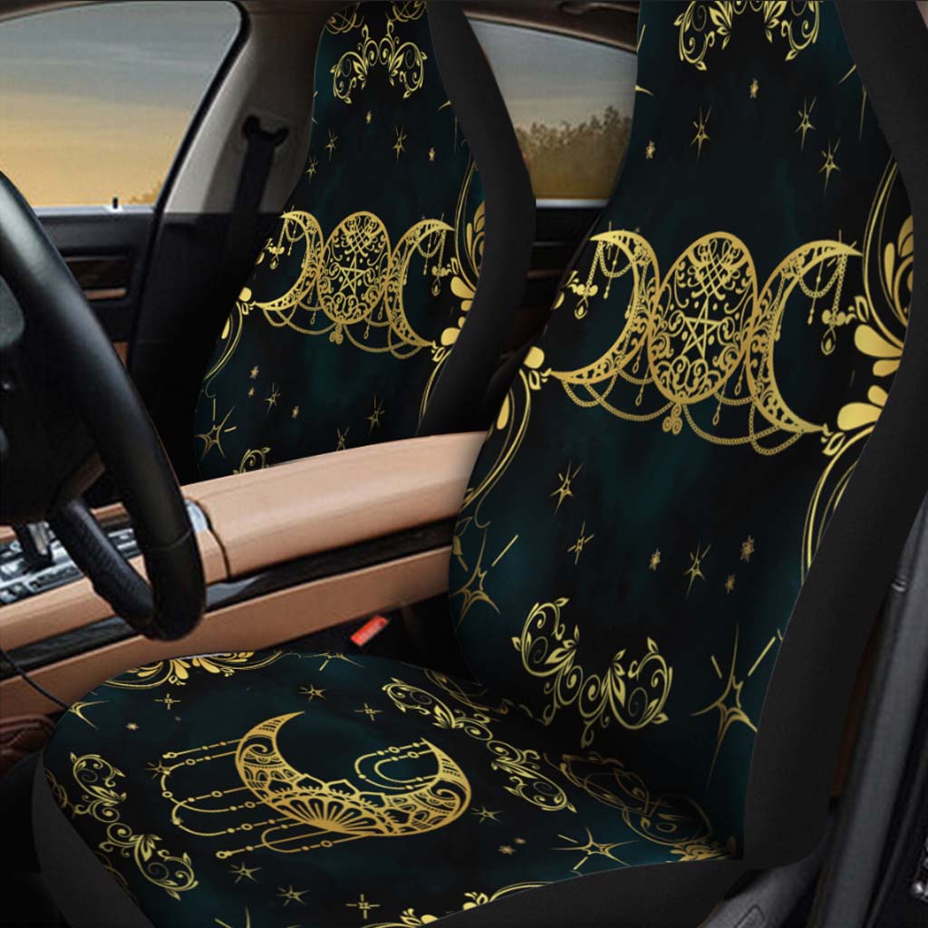 Witch Triple Moon 3D All Over Printed On Front Car Seat Covers, Winter Seat Cover For Cars SO0302