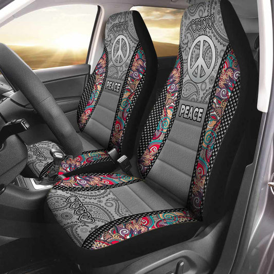 Peace Hippie All Over Print On Car Seat Covers, Hippie Front Car Seat Cover SO0005