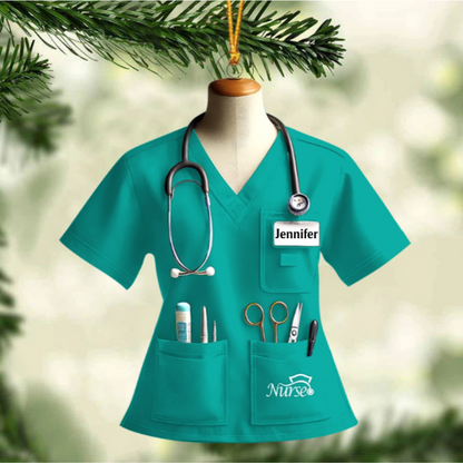 Nurse Uniform Custom Name Ornament, Personalized Nurse Christmas Ornament 2024 ON1558