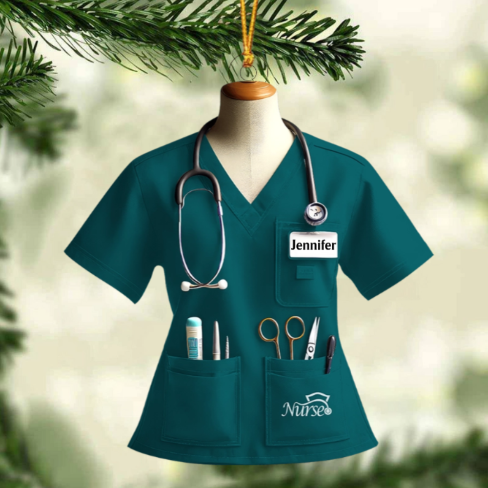 Nurse Uniform Custom Name Ornament, Personalized Nurse Christmas Ornament 2024 ON1558