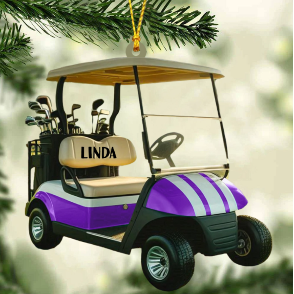 Golf Cart Personalized Christmas Ornament, Custom Name Golf Lover Ornament 2024 ON1563