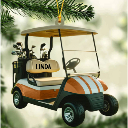 Golf Cart Personalized Christmas Ornament, Custom Name Golf Lover Ornament 2024 ON1563