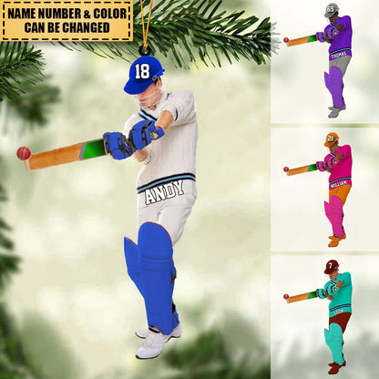 Personalized Cricket player Christmas Ornament-Great Gift Idea For Cricket Lovers/Players OO1742