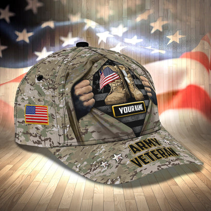 3D Classic Cap Army Veteran Personalized Name Cap 41 Lasfour CA1347