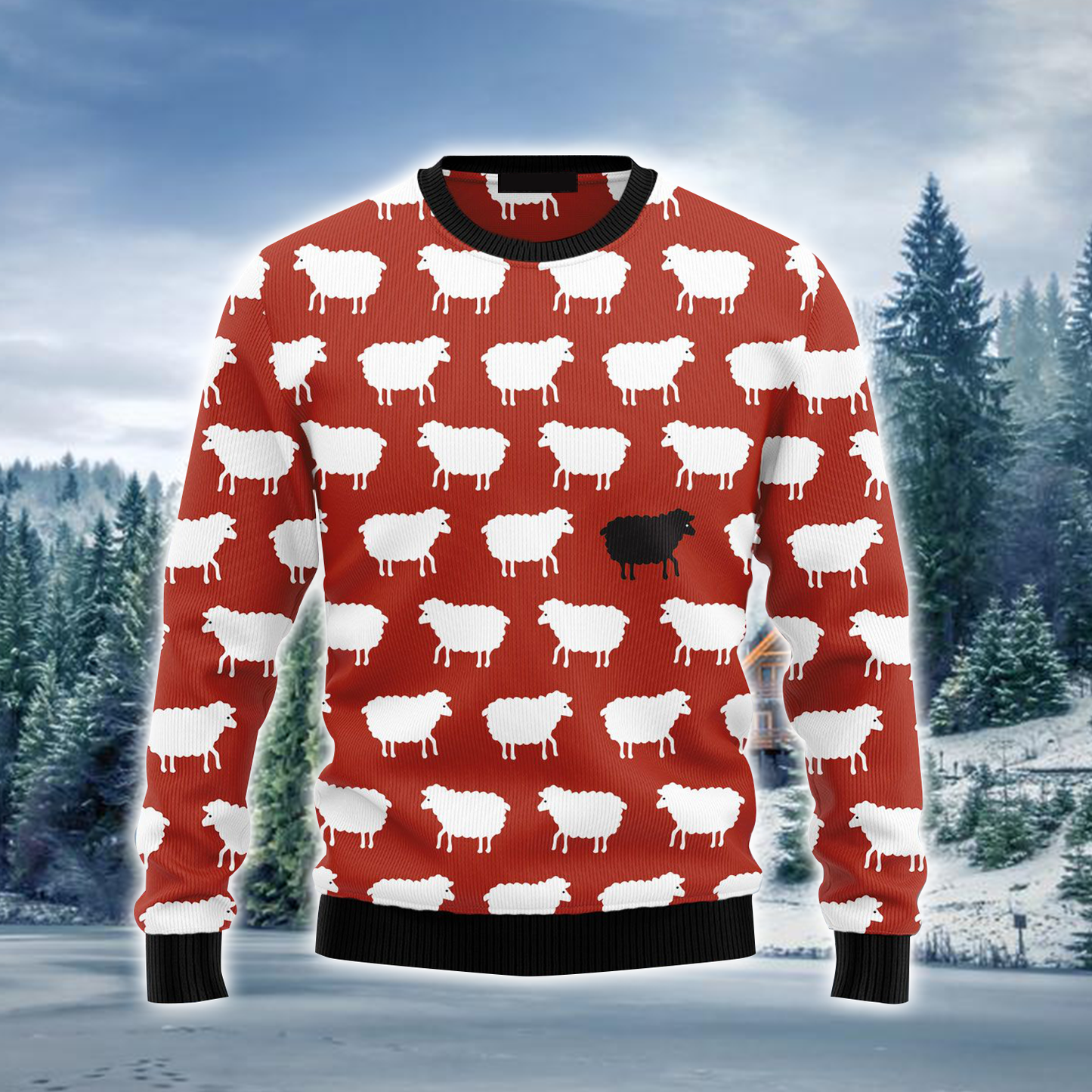 Sheep Ugly Sweater, Sheep Black And White Funny Ugly Sweater For Men & Women, Perfect Gift For Friends, Family SO1166