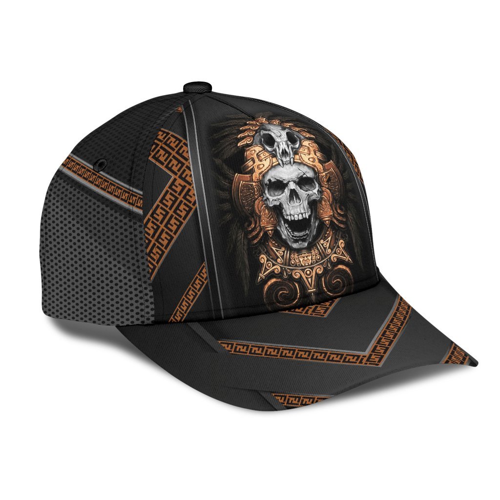 3D All Over Printed Skull Ancient Greek Pattern Classic Cap Hat, Skull Baseball Cap Hat, Skull Cap CO0504